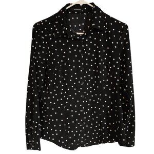 EUC Black Blouse with Polka Dots
